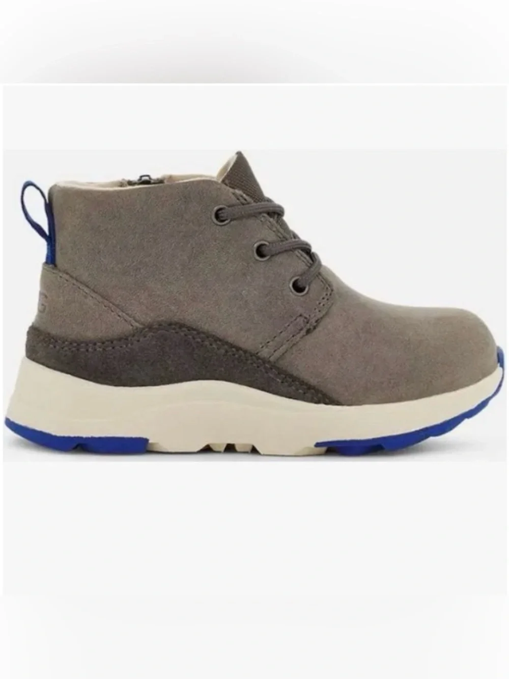 UGG Kids Gray Canoe III Weather Boot with Blue Outsole Accents
